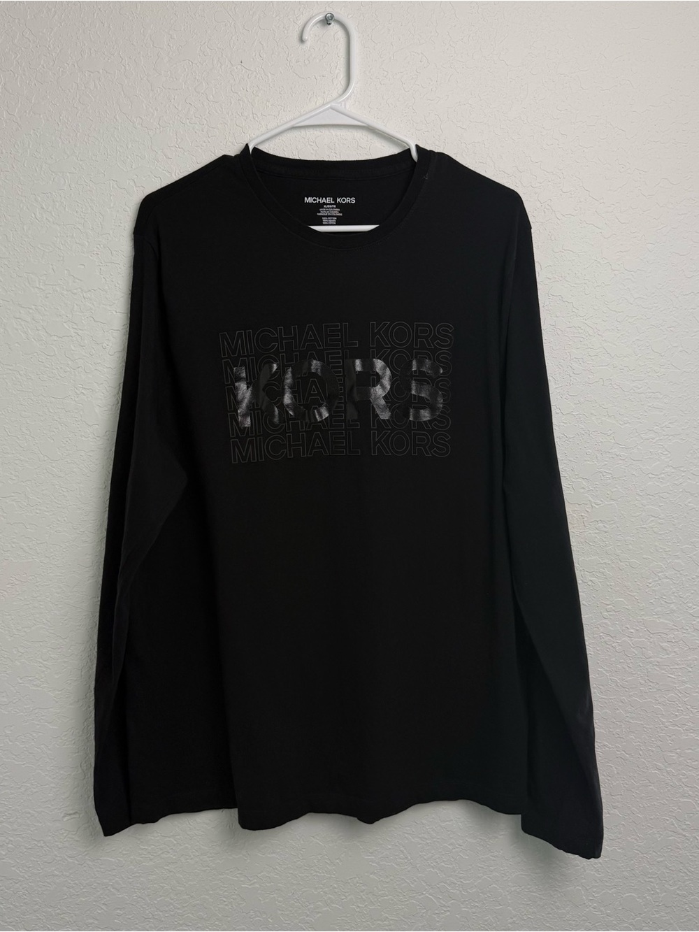 Michael Kors Men’s Black Logo Long Sleeve Shirt XL